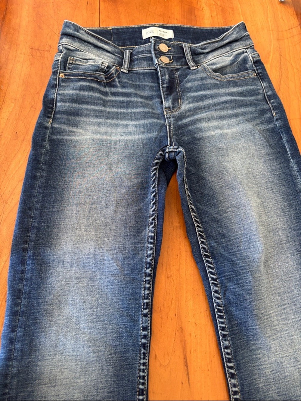 BKE Women's Blue Faded Skinny Jeans